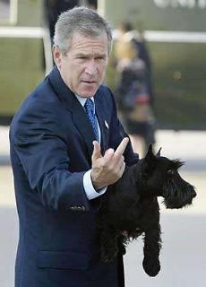 George Bush Jr. demonstrating his lack of values.