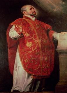 Ignatius Loyola sporting a masonic hand sign.