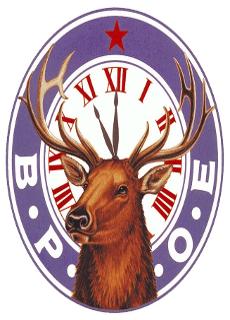 Seal of the Elks with communist “red star”, and a clock pointing at the eleventh hour.